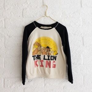 Vintage Disney The Lion King Kids Long Sleeve Shirt - Black and Cream - Size 7-9
